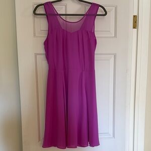 Express Vibrant Sweetheart Mess Neck-line Purple Mini Dress with V-back